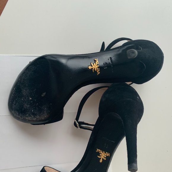 Prada Black Suede sandal with ankle strap - Picture 14 of 14